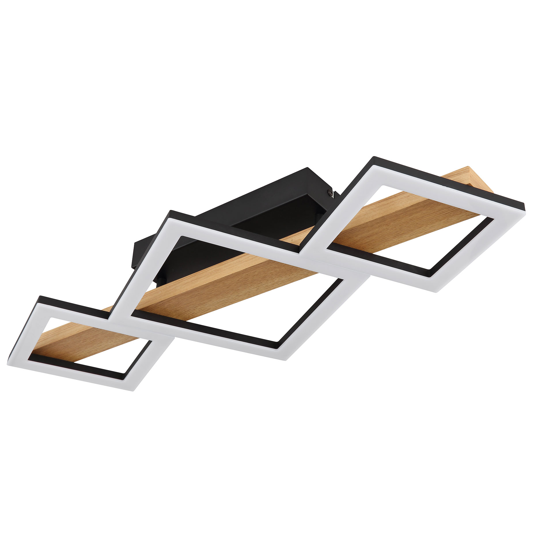 LED-Deckenleuchte - schwarz-braun - 30x48 cm