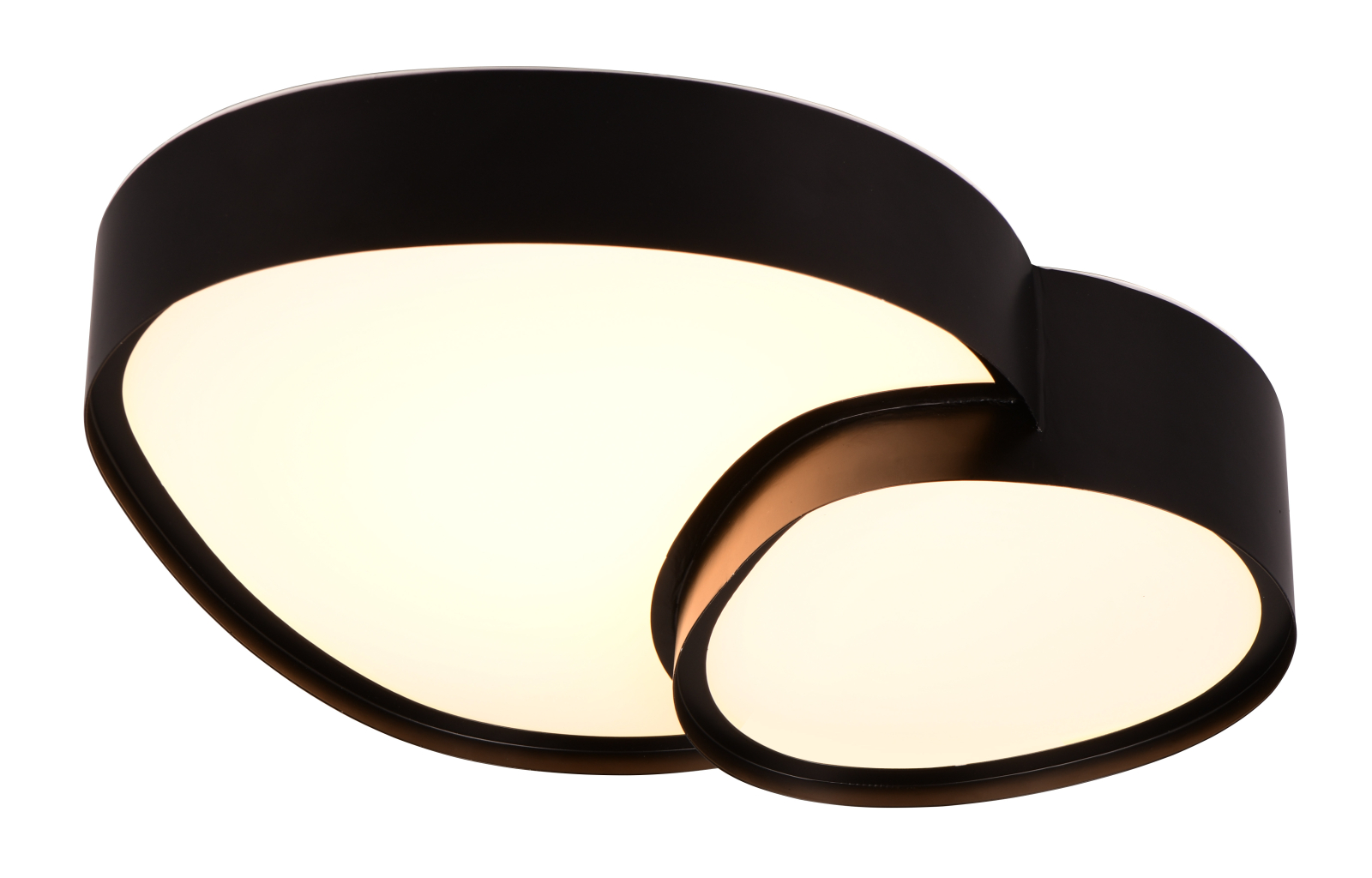 LED-Deckenleuchte - schwarz - dimmbar - Nachtlicht - 43x36 cm
