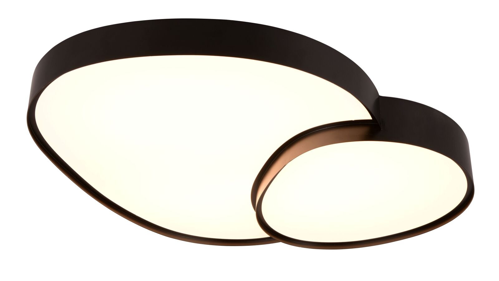 LED-Deckenleuchte - schwarz - dimmbar - Nachtlicht - 77x63 cm
