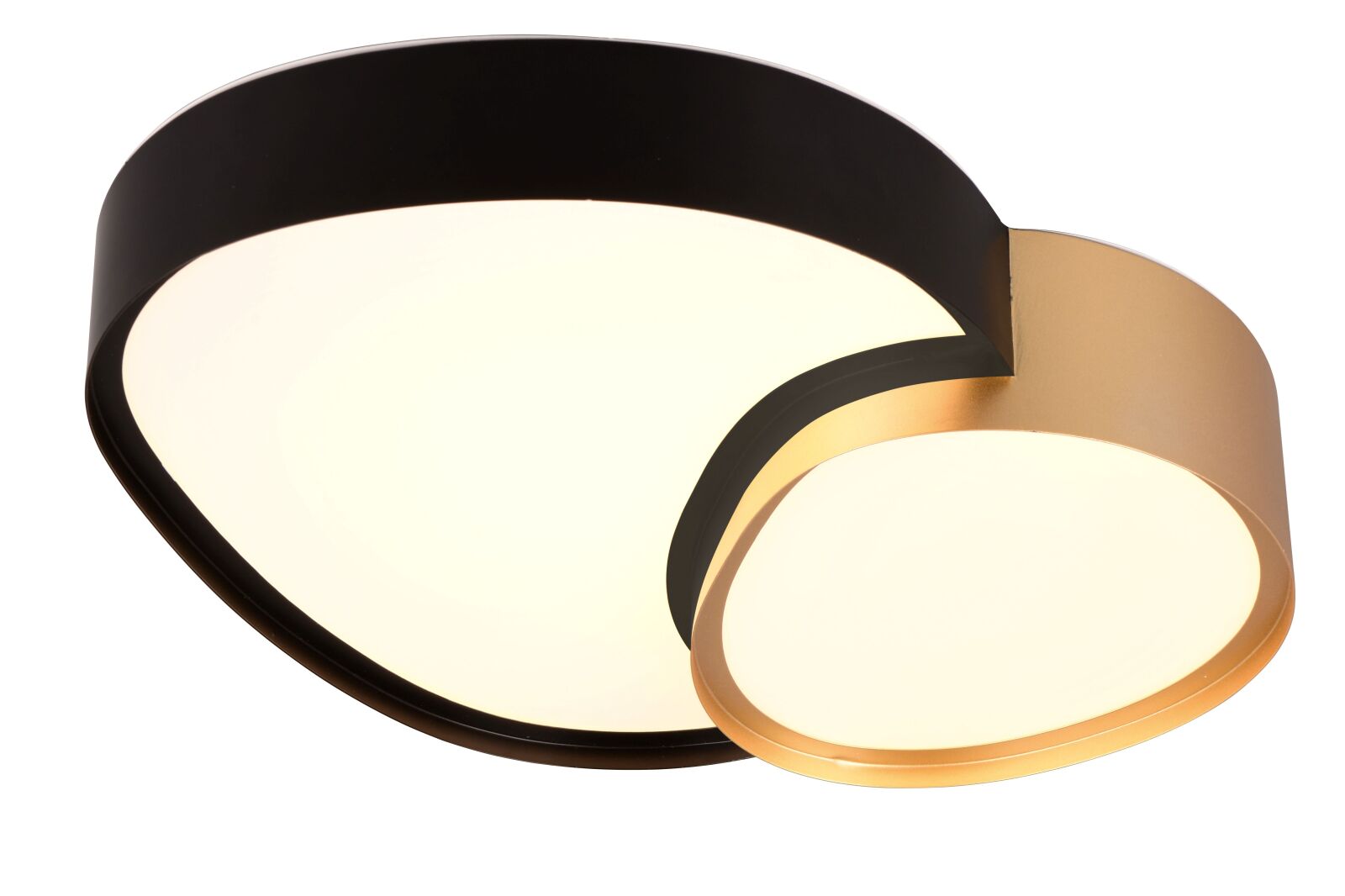 LED-Deckenleuchte - schwarz-gold - dimmbar - Nachtlicht