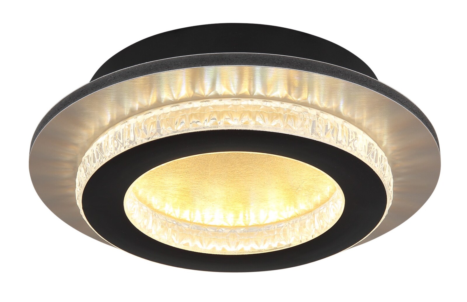 LED-Deckenleuchte - schwarz-goldfarben matt - Ø 20 cm