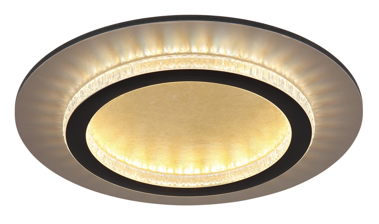 LED-Deckenleuchte - schwarz-goldfarben matt - Ø 35 cm