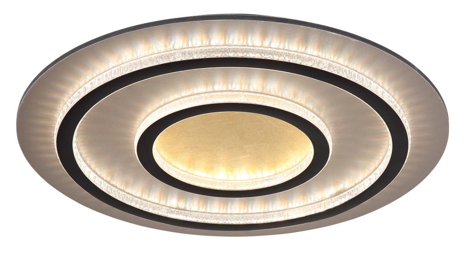 LED-Deckenleuchte - schwarz-goldfarben matt - Ø 55 cm