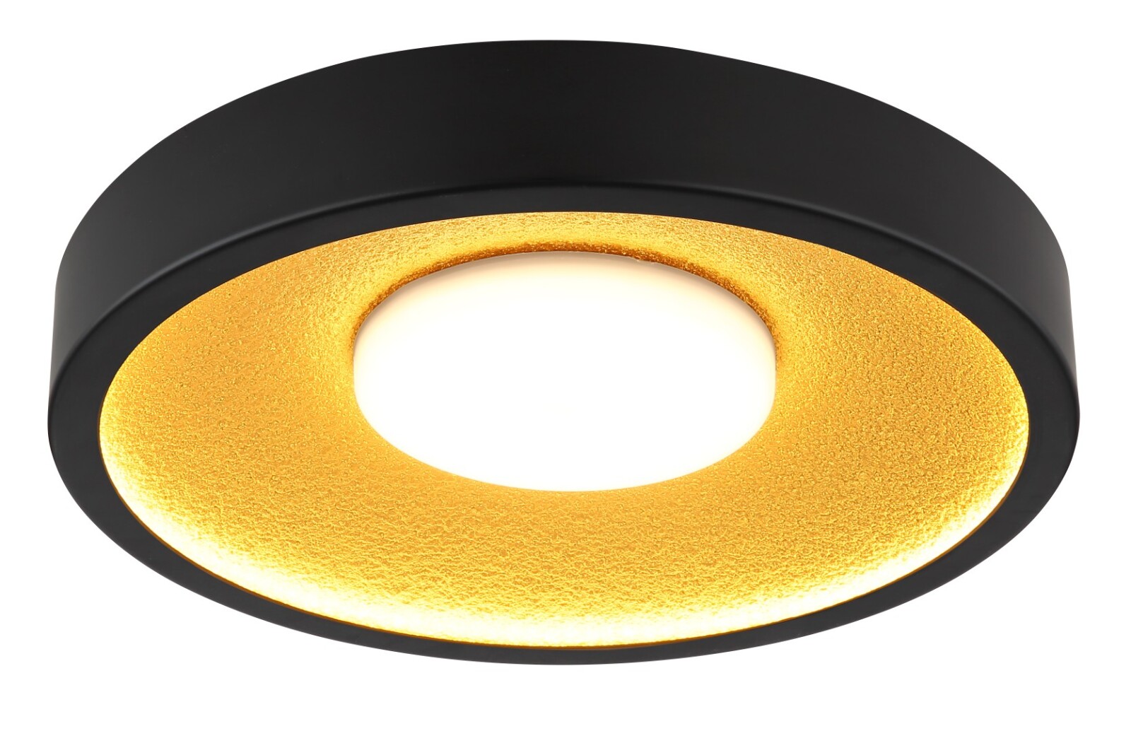 LED-Deckenleuchte - schwarz-goldfarben-opal - Ø 40 cm