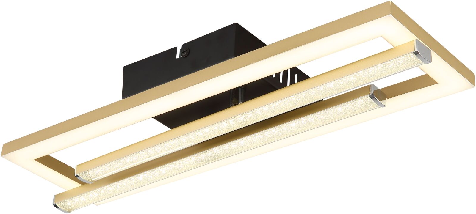 LED-Deckenleuchte - schwarz-goldfarben-opal - 40 cm