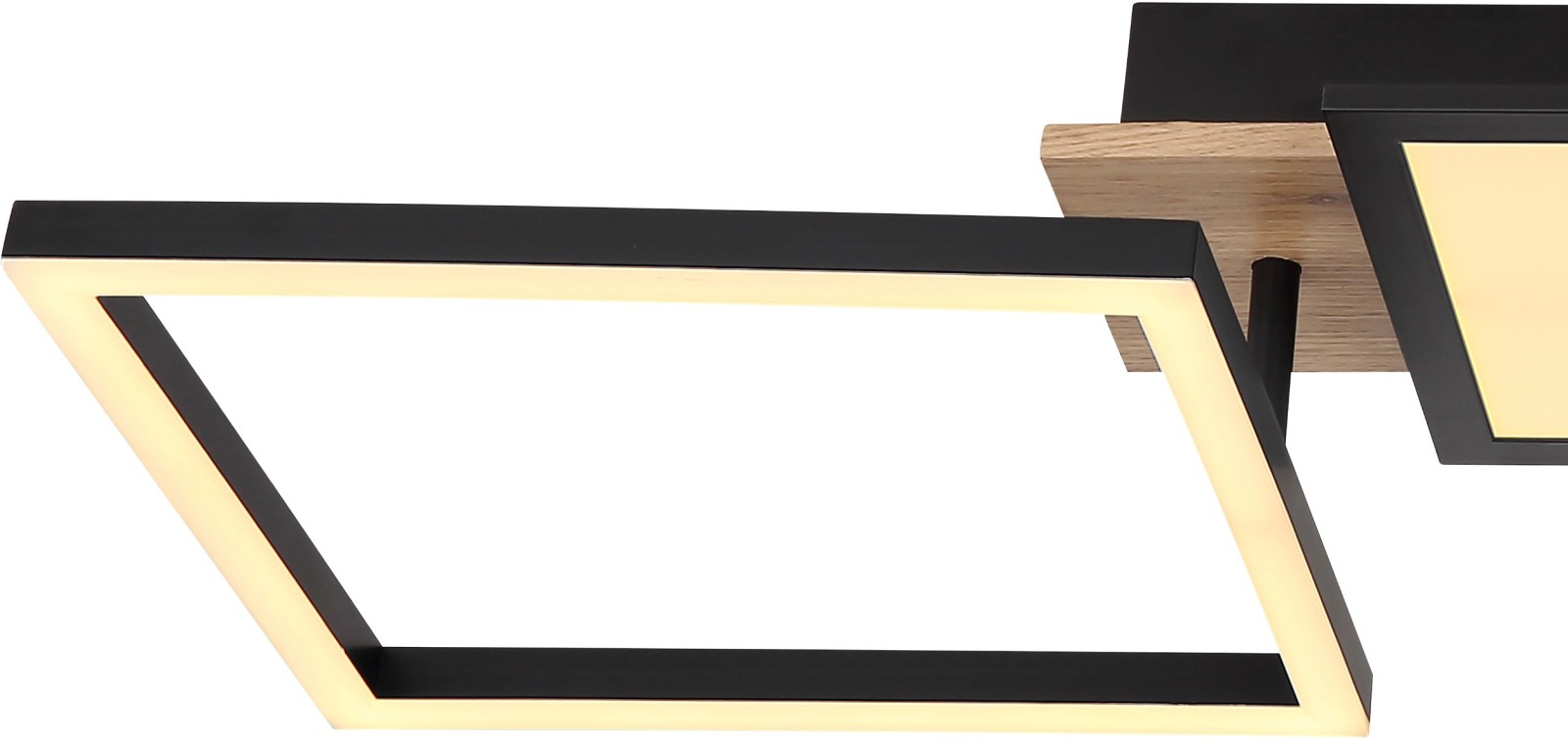 LED-Deckenleuchte -  schwarz-holzfarben - 100 cm