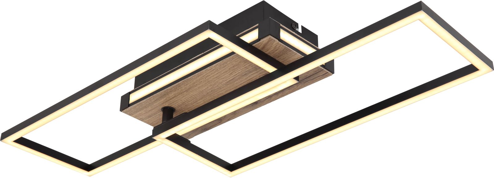 LED-Deckenleuchte - schwarz-holzfarben - 60 cm