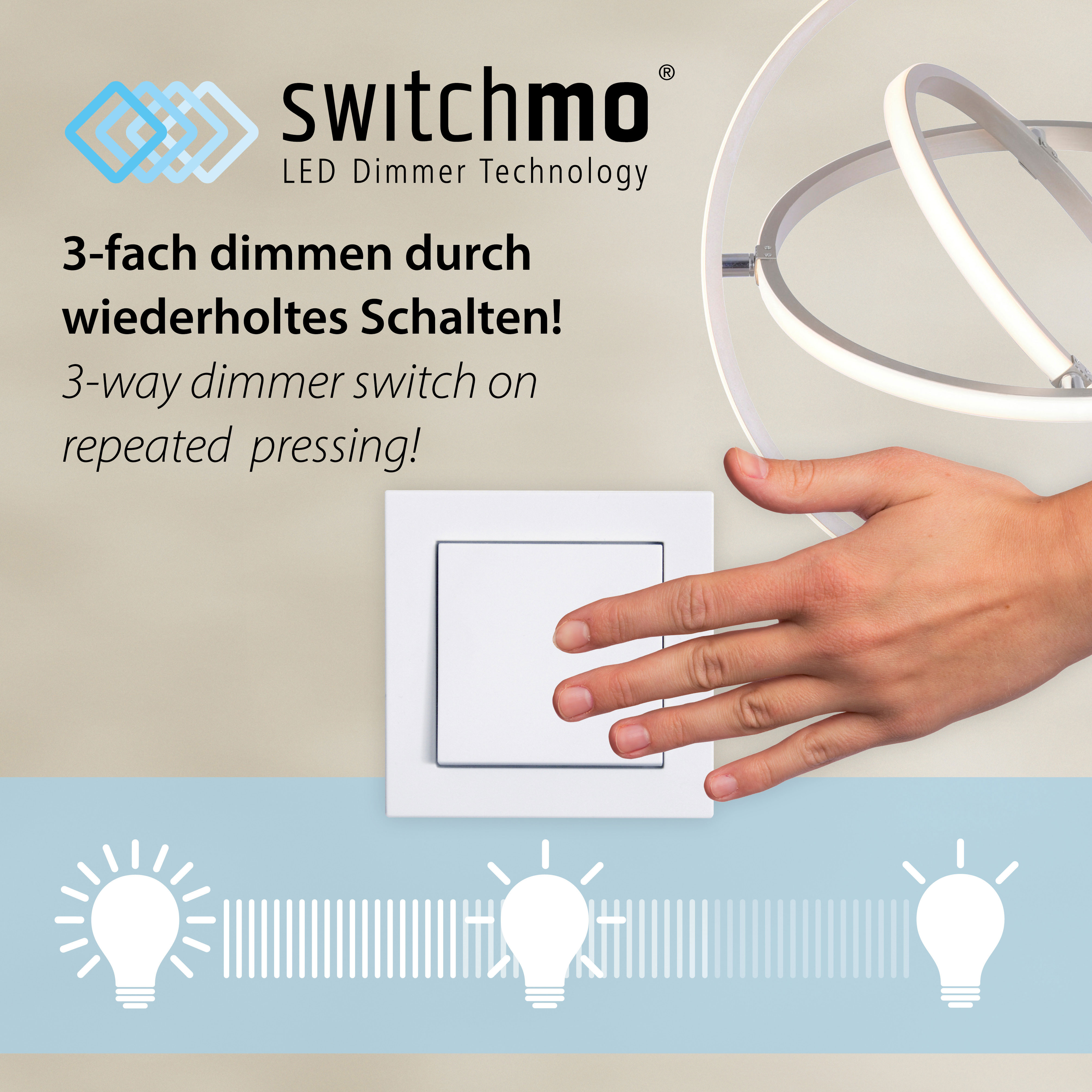 LED-Deckenleuchte - schwarz-Holzoptik - dimmbar