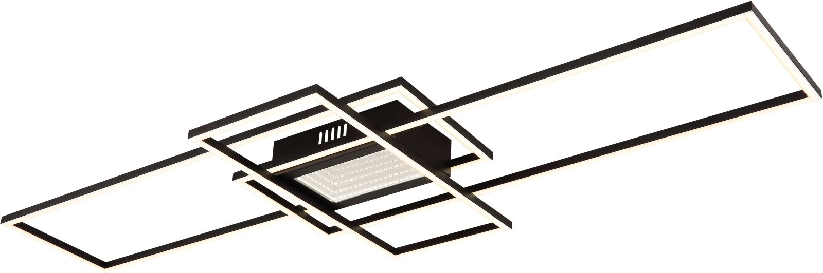 LED-Deckenleuchte - schwarz matt - opal - 3D-Effekt - Memoryfunktion