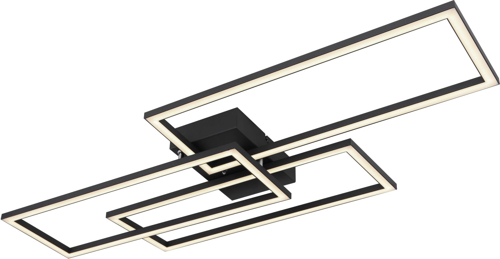 LED-Deckenleuchte - schwarz-matt - App-/Sprachsteuerung - 90 cm