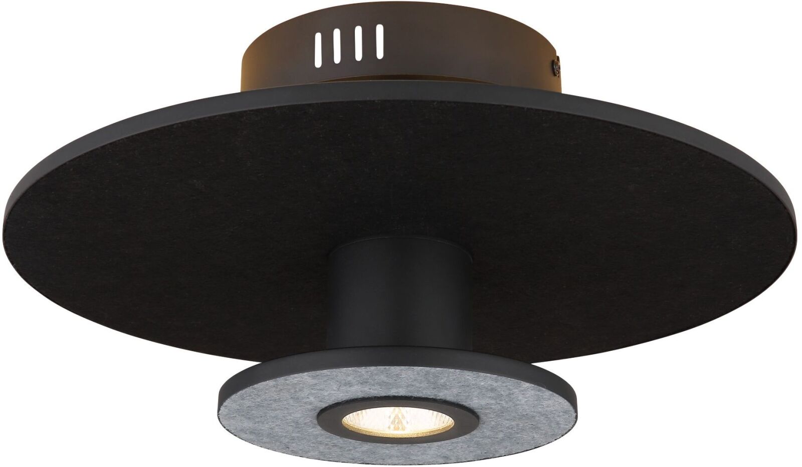 LED-Deckenleuchte - schwarz matt - grau - Ø 38 cm