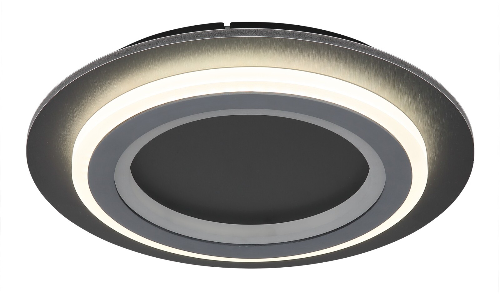 LED-Deckenleuchte - schwarz matt - grau - mit Fernbedienung - Ø 34 cm