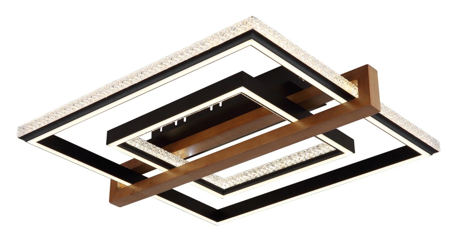 LED-Deckenleuchte - schwarz matt - Holz - Nachtlicht - Memoryfunktion