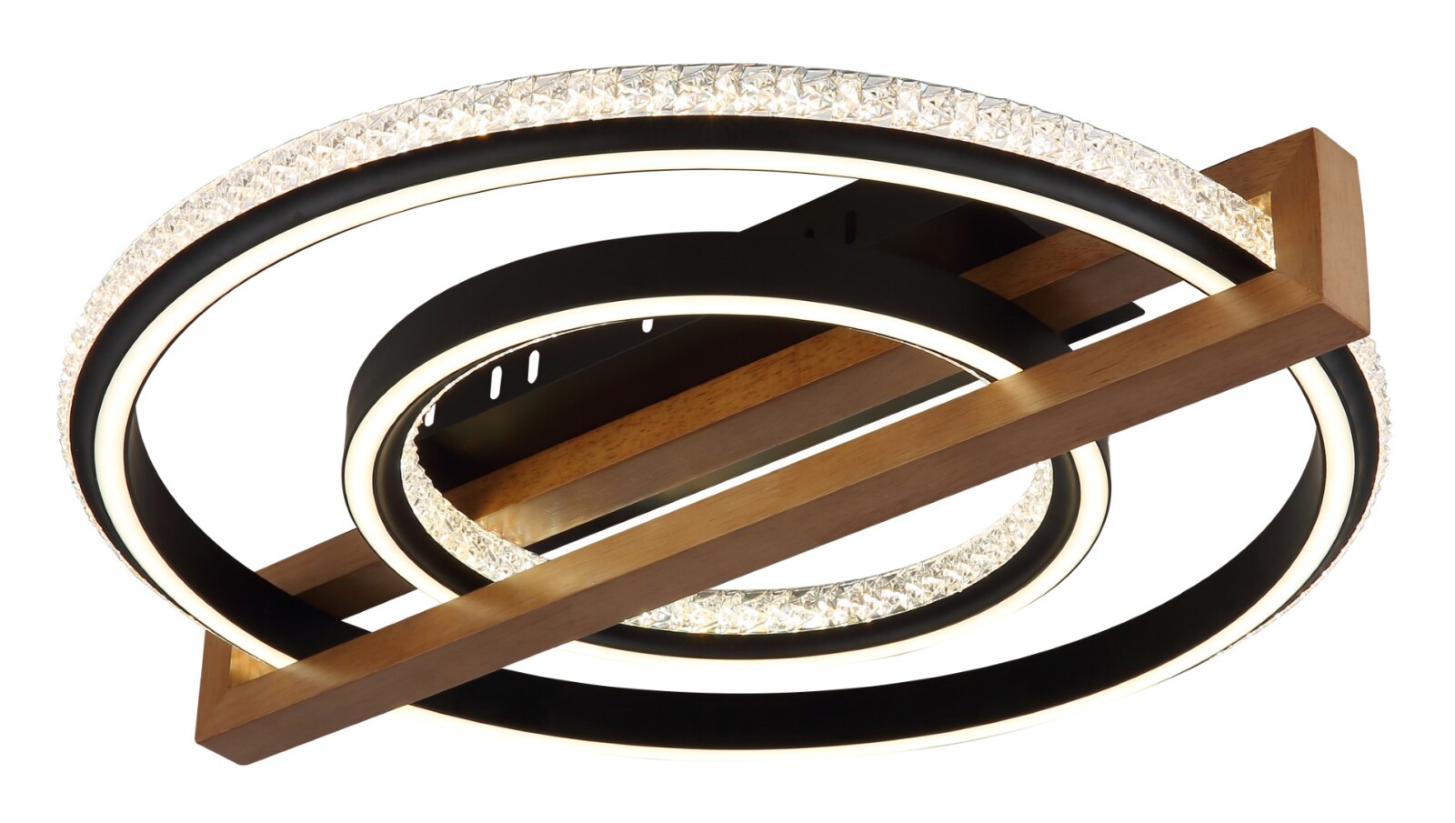 LED-Deckenleuchte - schwarz matt - Holz - Nachtlicht - Memoryfunktion
