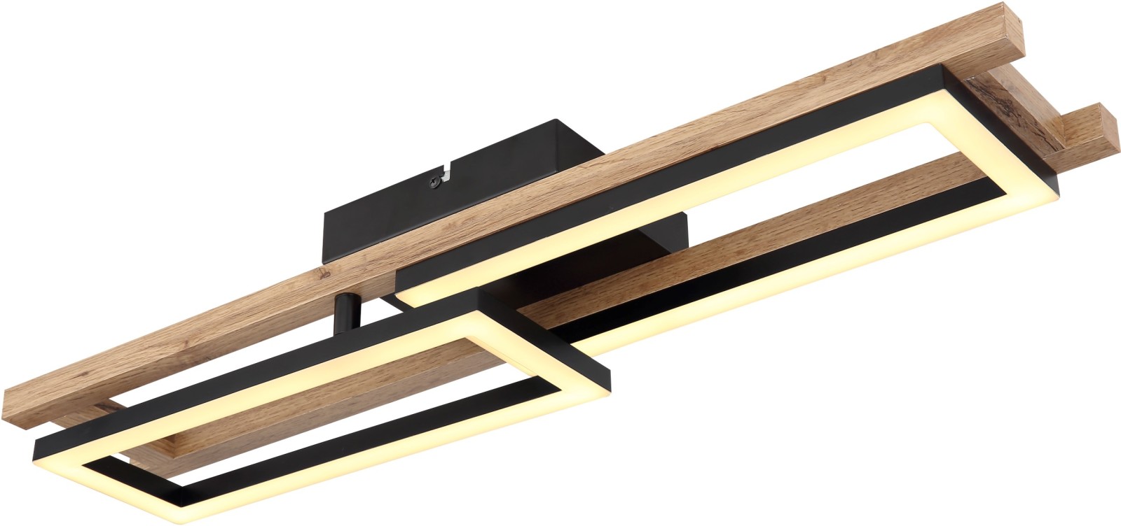 LED-Deckenleuchte - schwarz matt-Holzoptik - drehbar - 69 cm