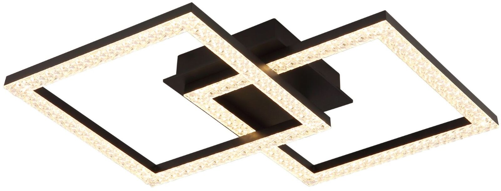 LED-Deckenleuchte - schwarz matt - Kunststoffkristalle