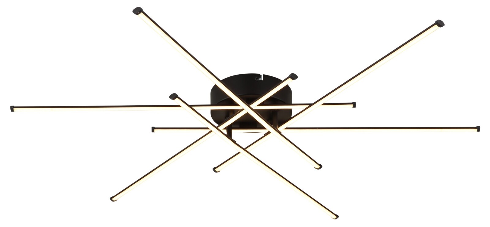 LED-Deckenleuchte - schwarz matt - opal - Ø 80 cm
