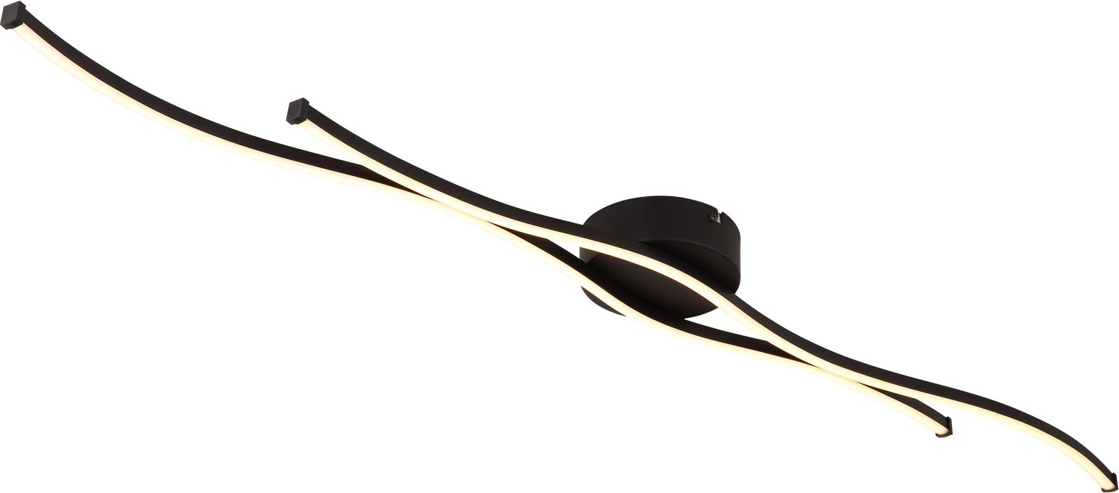 LED-Deckenleuchte - schwarz matt - opal - 110,4 cm