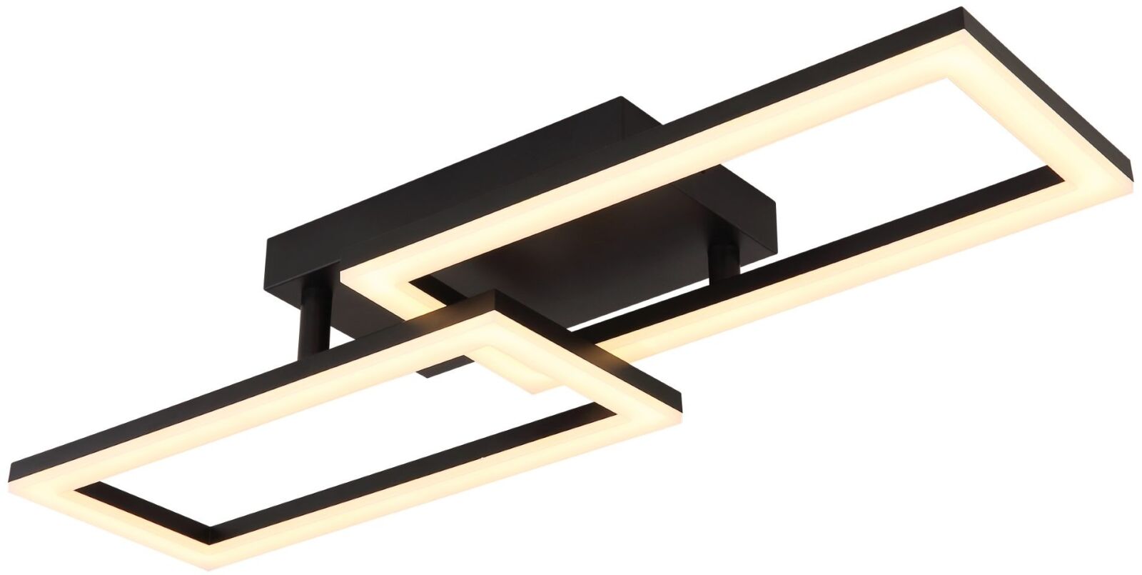 LED-Deckenleuchte - schwarz matt - opal - 2-flammig