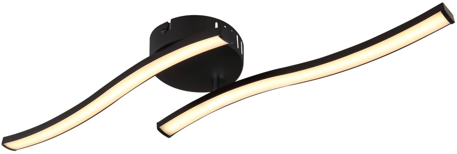 LED-Deckenleuchte - schwarz matt - opal - 2-flammig