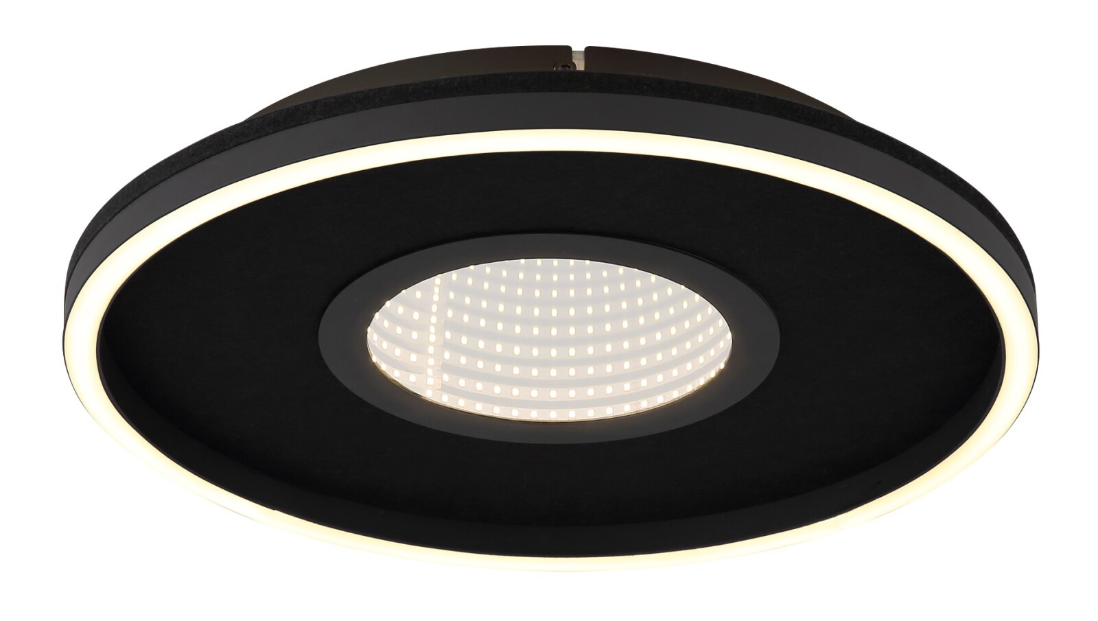 LED-Deckenleuchte - schwarz matt - opal - 3D-Effekt