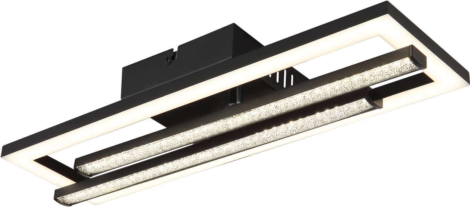 LED-Deckenleuchte - schwarz matt - opal - 40 cm