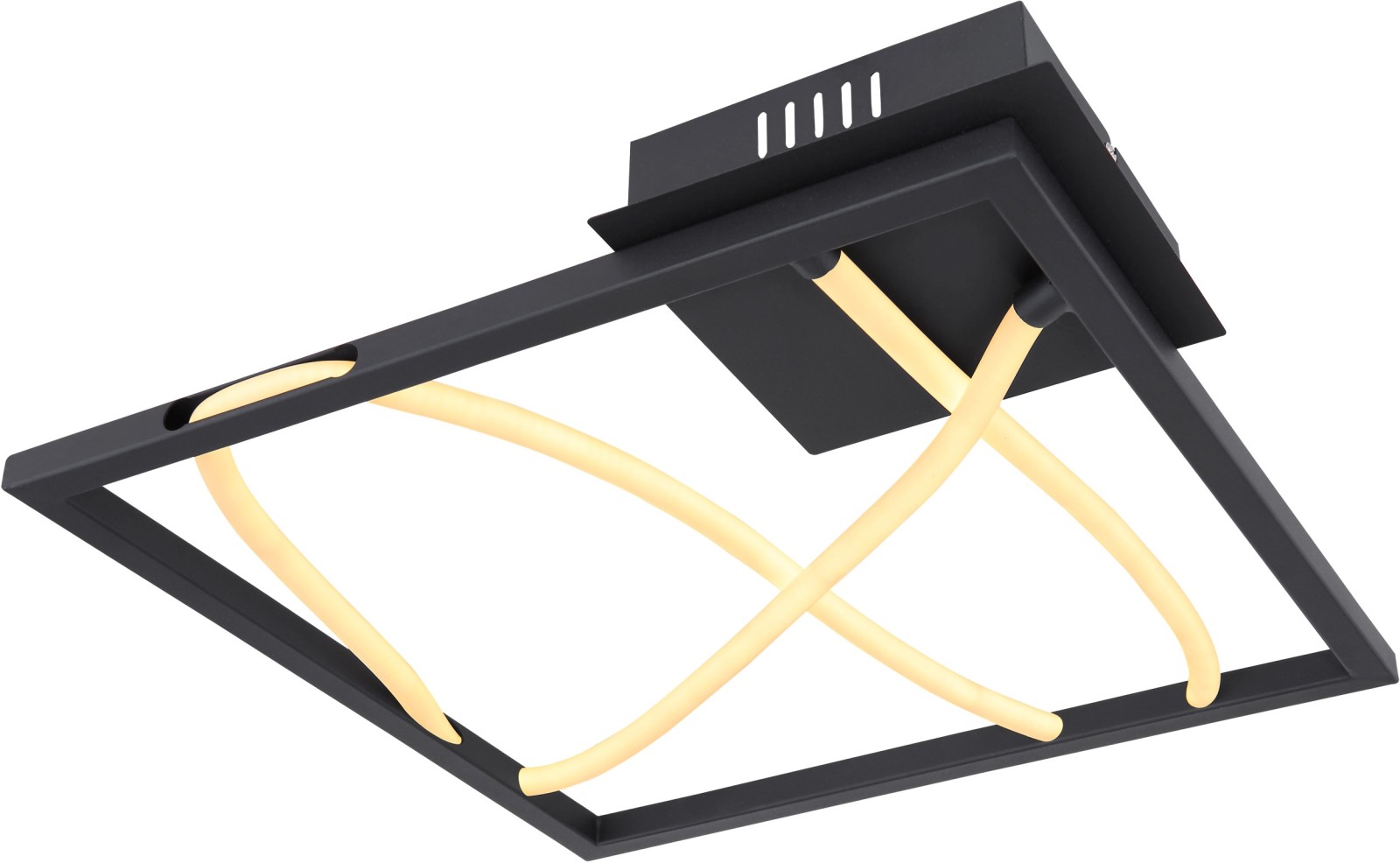 LED-Deckenleuchte - schwarz-matt - opal - 41,7 cm