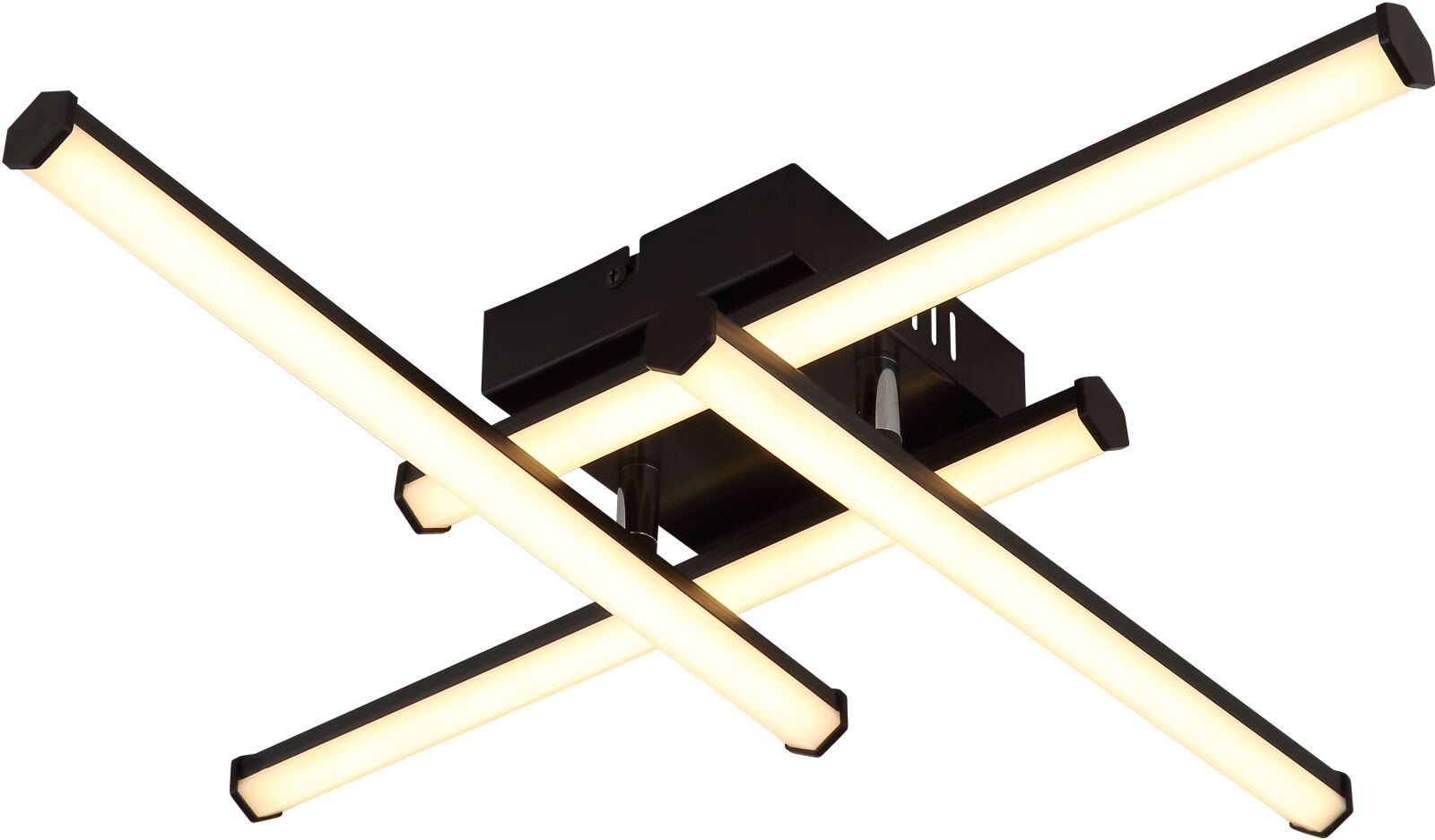 LED-Deckenleuchte - schwarz matt - opal - 50 cm