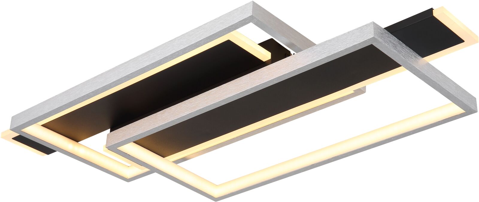LED-Deckenleuchte - schwarz matt - opal - 62 cm