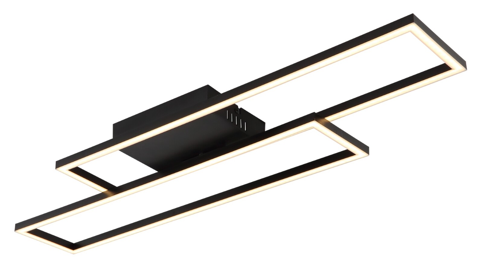 LED-Deckenleuchte - schwarz matt - opal - 80x22 cm