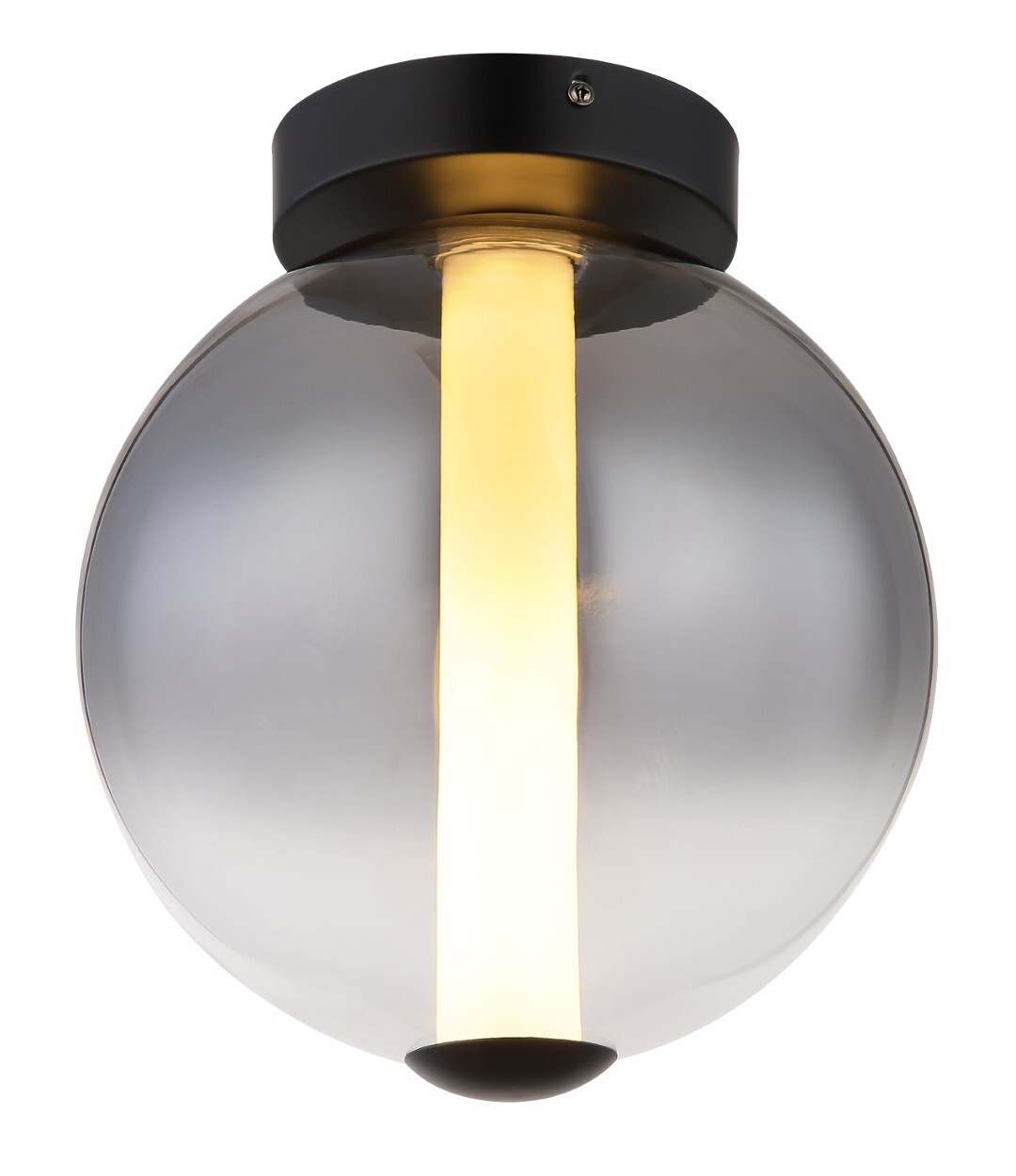 LED-Deckenleuchte - schwarz matt - rauchfarben - Ø 25 cm