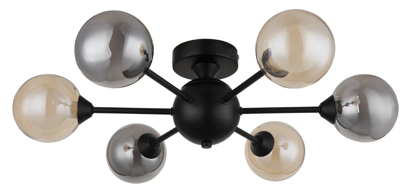 LED-Deckenleuchte - schwarz matt - rauchfarben - amber - Ø 55 cm