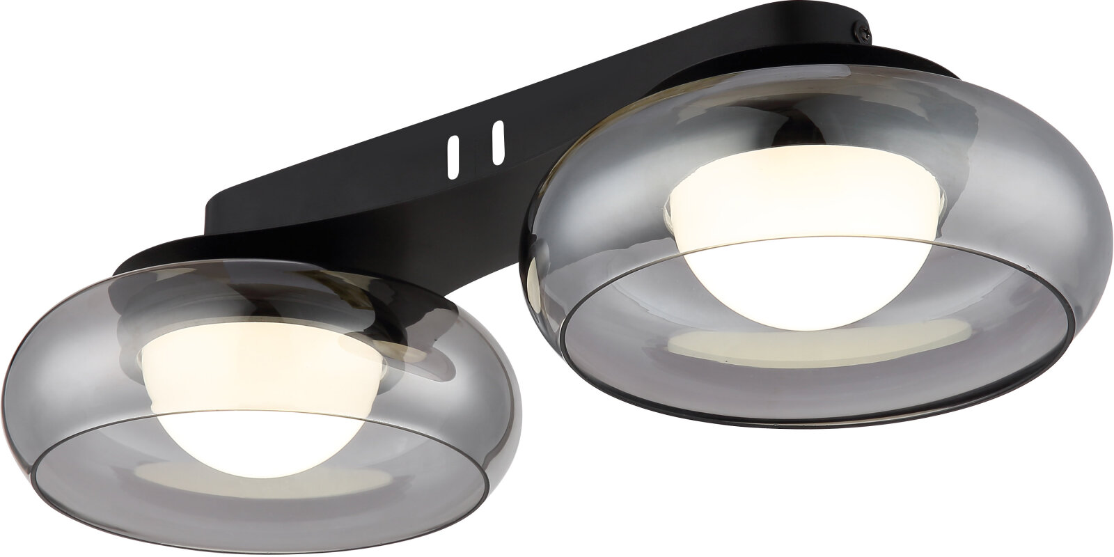 LED-Deckenleuchte - schwarz matt - rauchgrau - Memoryfunktion - 45 cm