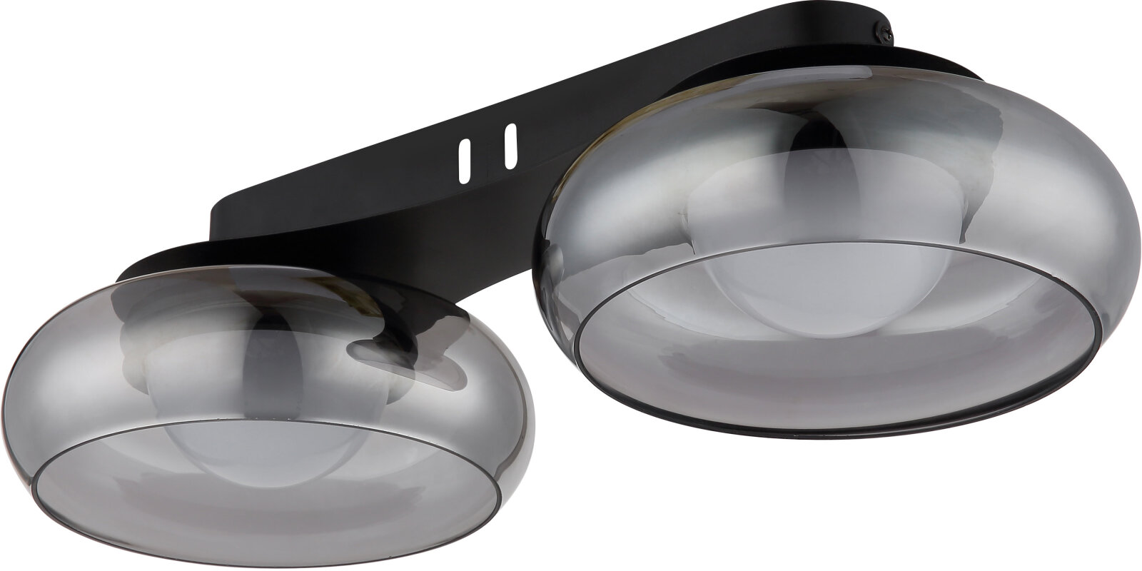 LED-Deckenleuchte - schwarz matt - rauchgrau - Memoryfunktion - 45 cm