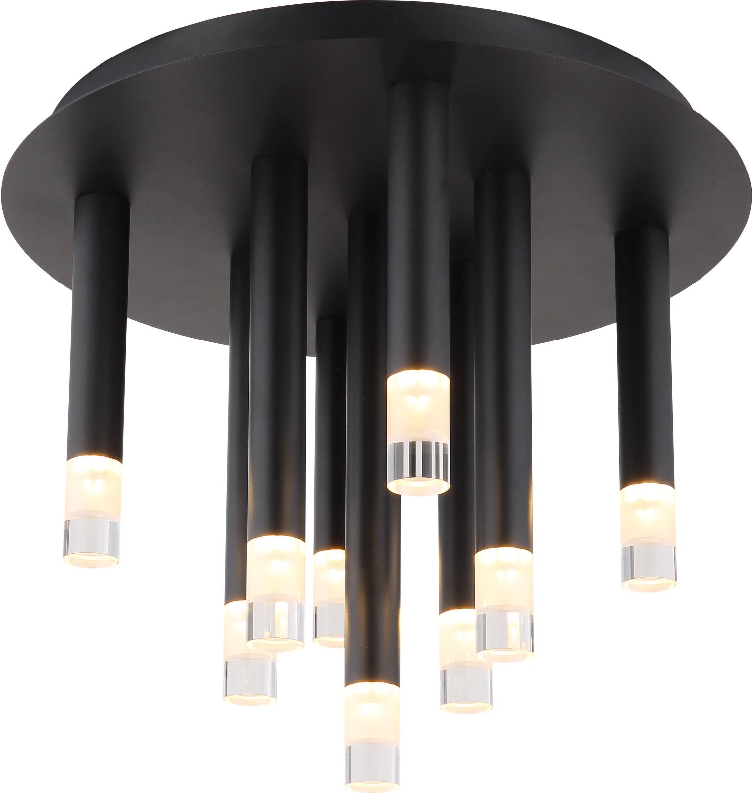 LED-Deckenleuchte - schwarz matt - Stab-Design - 9-flammig