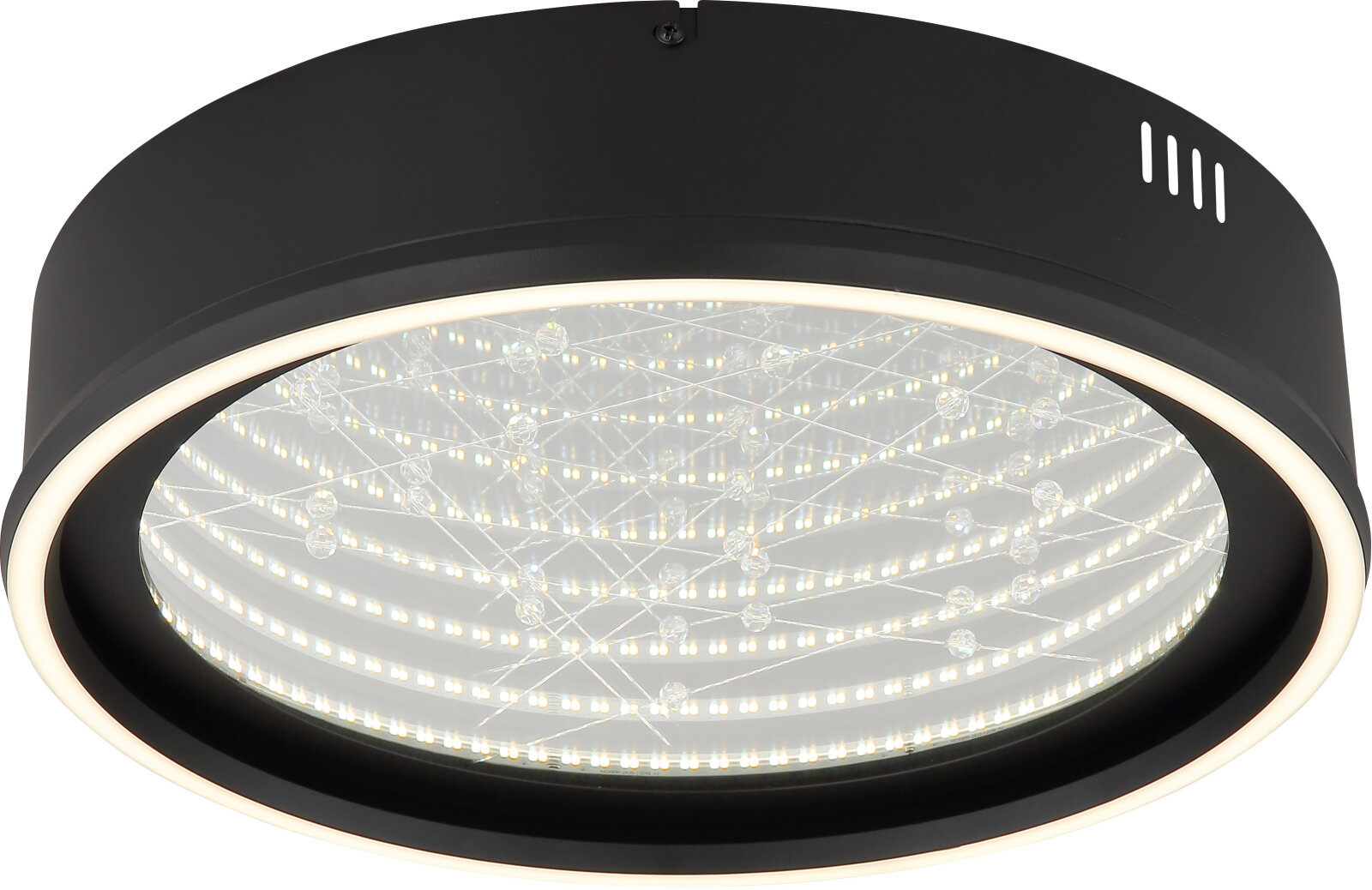 LED-Deckenleuchte - schwarz matt verspiegelt - 3D-Effekt - dimmbar - Ø 40 cm