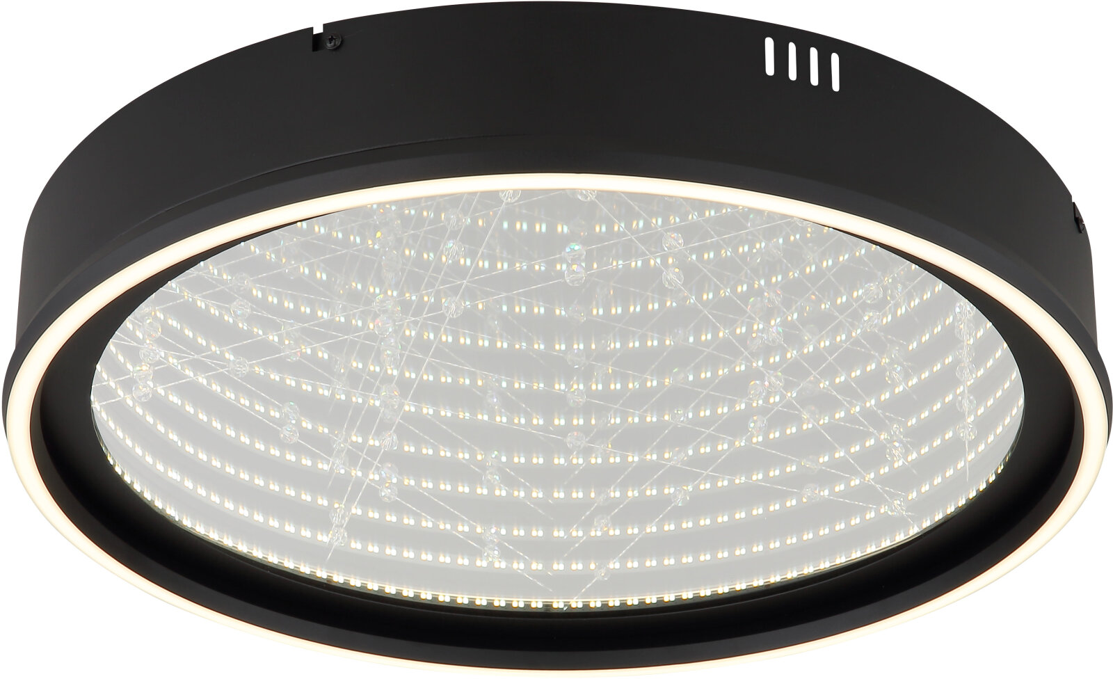 LED-Deckenleuchte - schwarz matt verspiegelt - 3D-Effekt - dimmbar - Ø 51 cm