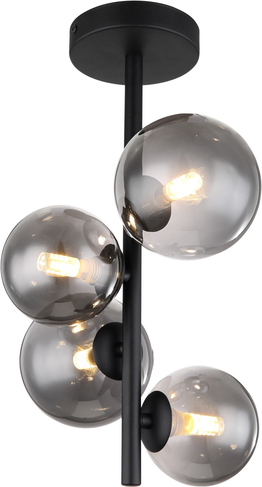 LED-Deckenleuchte - schwarz-rauchfarben - Ø 23,5 cm