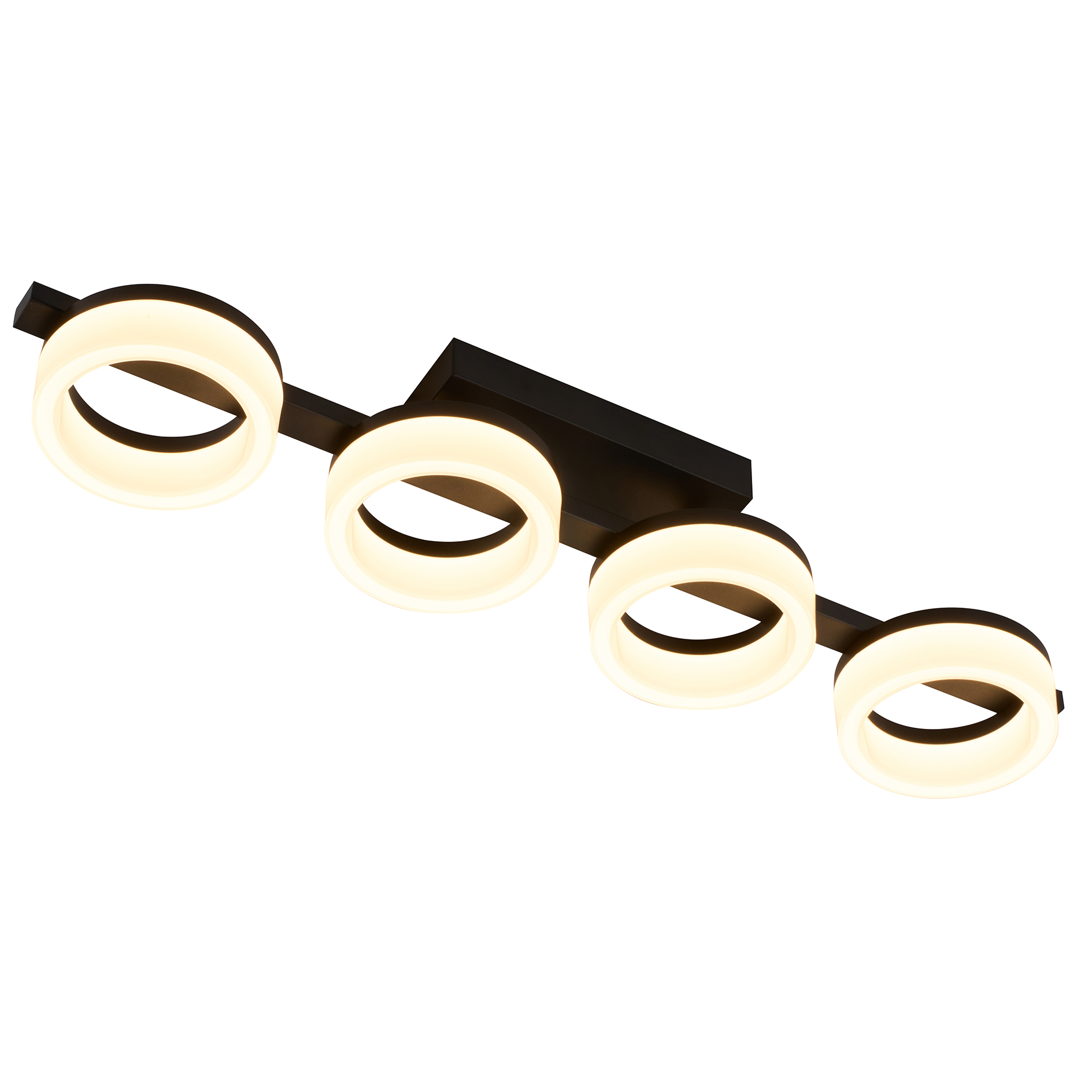 LED-Deckenleuchte - schwarz-weiß - 4-flammig - 69 cm