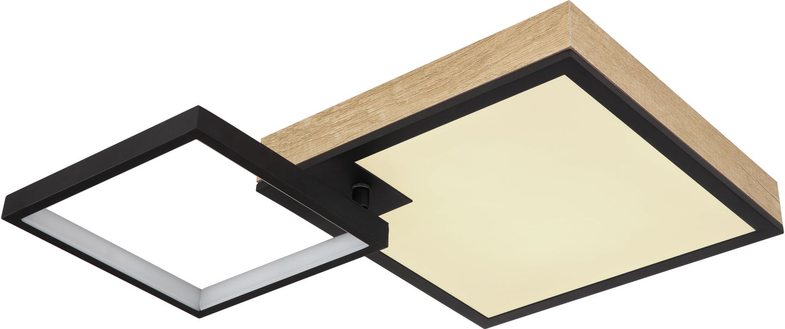 LED-Deckenleuchte - schwarz-weiß-holzfarben - Fernbedienung - 60 cm
