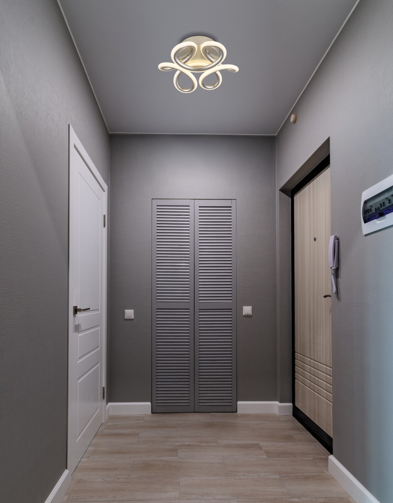 LED-Deckenleuchte - silber matt - opal - Memoryfunktion