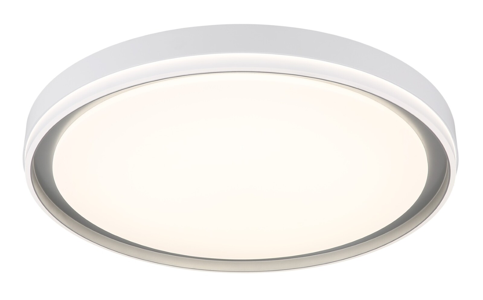 LED-Deckenleuchte - silber opal - weiß matt - mit Fernbedienung - Ø 50 cm