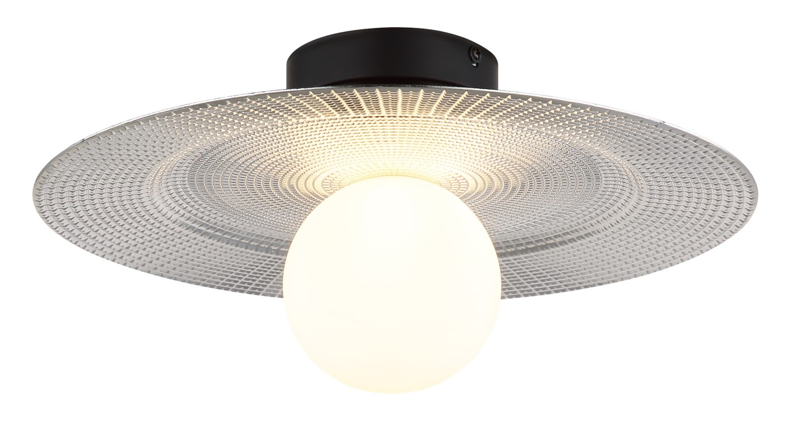 LED-Deckenleuchte - silber - schwarz matt - 33 cm