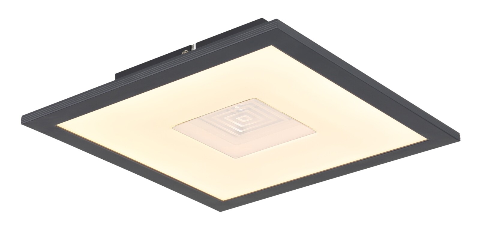 LED-Deckenleuchte - silberfarben-grau-opal - 3D-Effekt - 30x30 cm