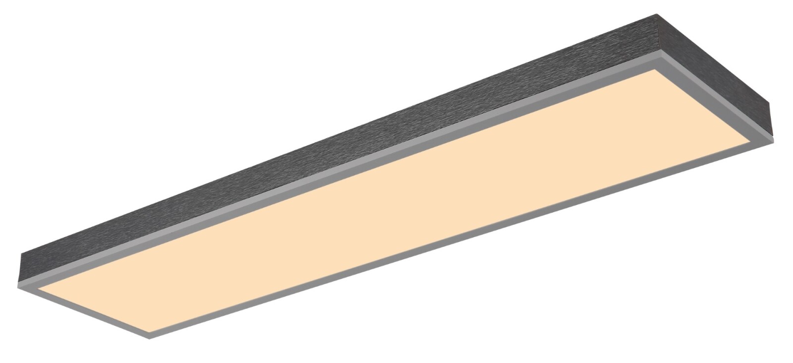 LED-Deckenleuchte - silberfarben-grau-opal - 80 cm breit