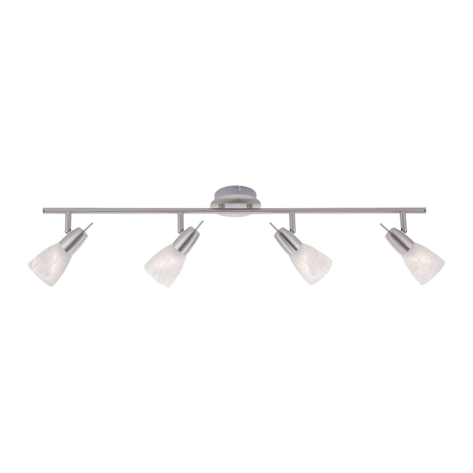 LED-Deckenleuchte - stahlfarben - Metall - Glas