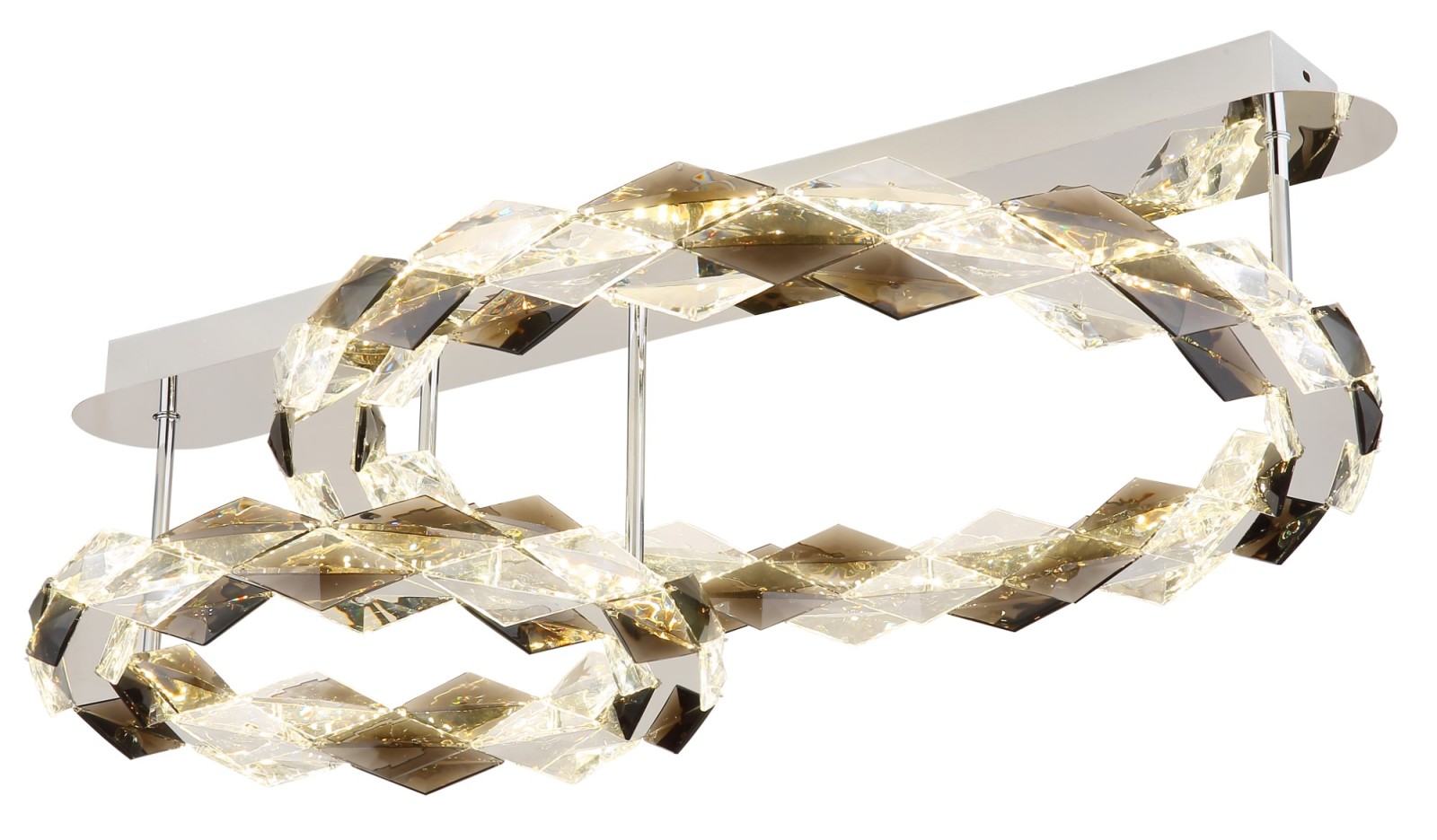 LED-Deckenleuchte - transparent-chromfarben - 80 cm