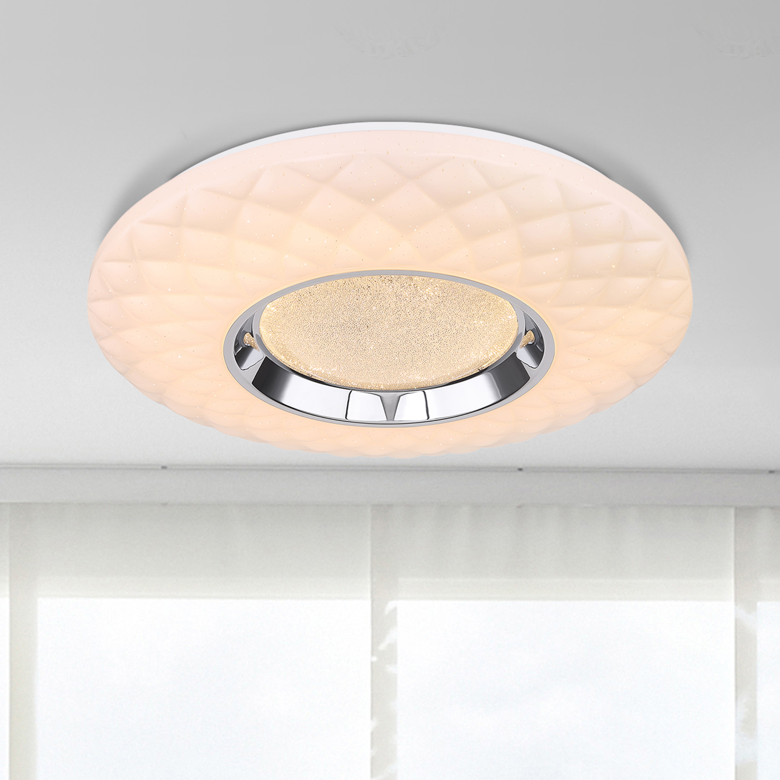 LED-Deckenleuchte - weiß-chrom - dimmbar - SmartHome
