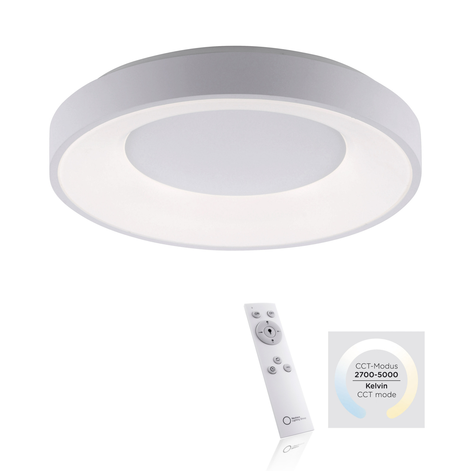 LED-Deckenleuchte - weiß - dimmbar - Ø 48 cm