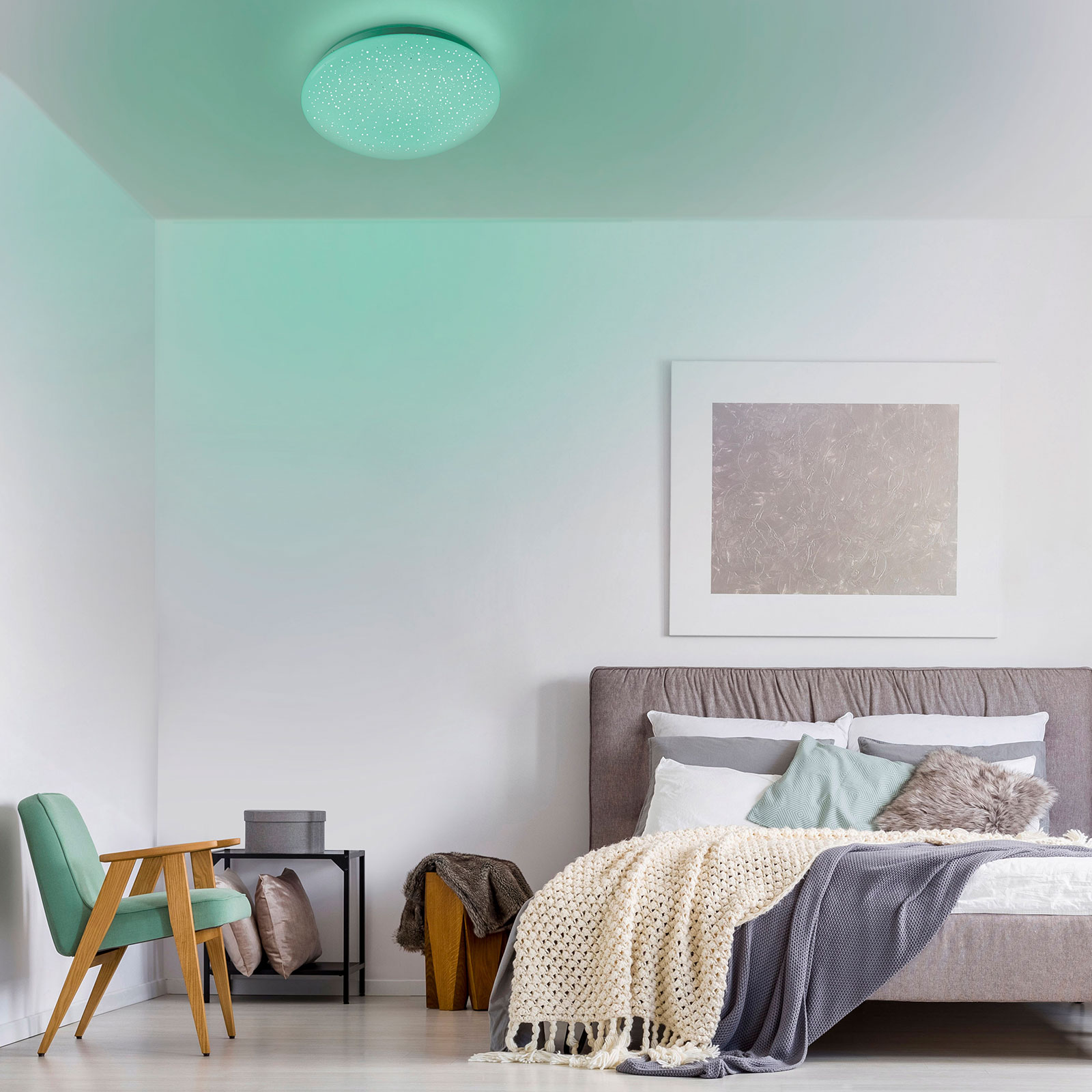 LED-Deckenleuchte - weiß - dimmbar - mit Fernbedienung